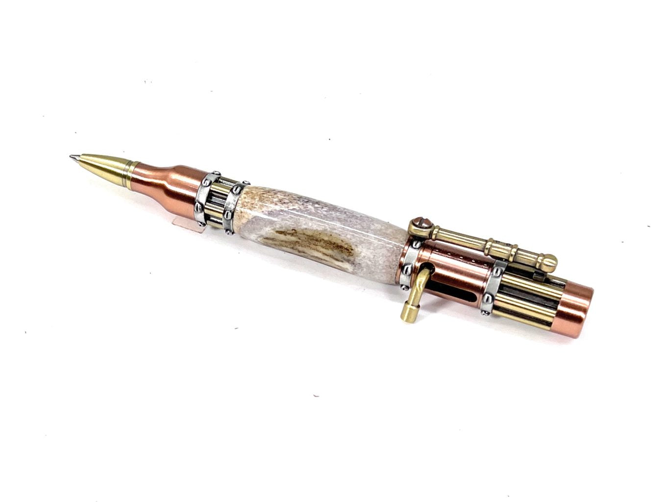 GATLING GUN-STEAMPUNK PEN-DEER ANTLER