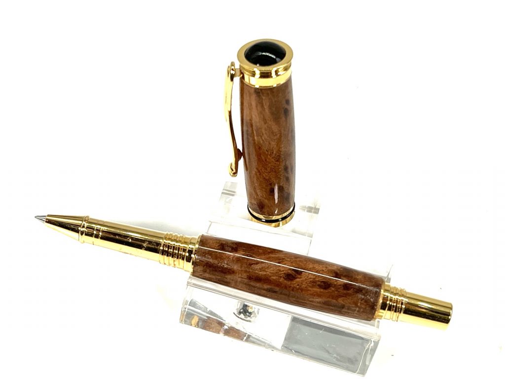 RETRO ROLLERBALL PEN IN REDWOOD BURL