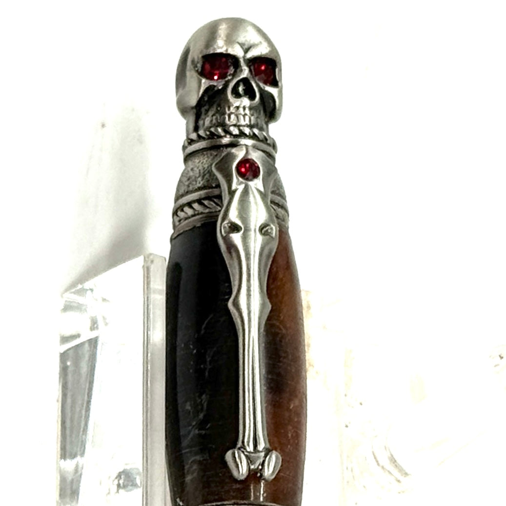 SKULL BALL POINT PEN-CHROME FINISH AND EPOXY RESIN