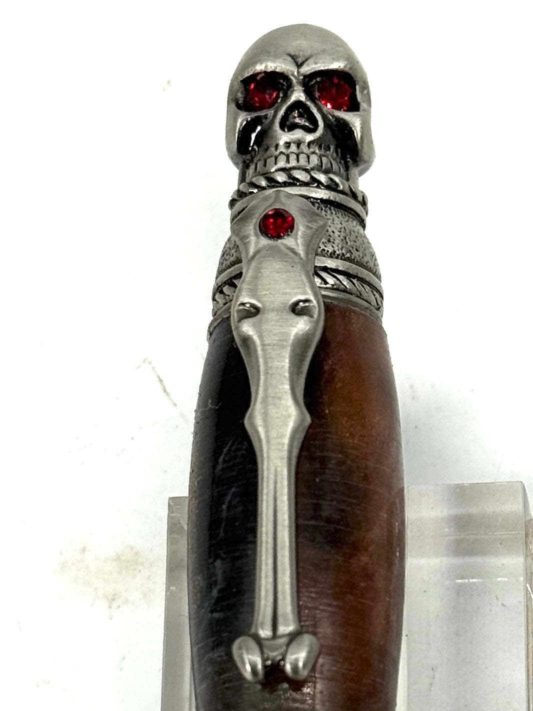 SKULL BALL POINT PEN-GUN METAL AND EPOXY RESIN