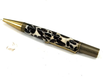 EXEMPLAR PEN  ANTIQUE BRASS– COFFEE BEAN IN WHITE RESIN