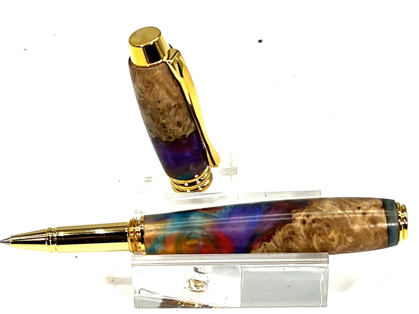 EXECUTIVE ROLLERBALL PEN-MAPLE BURL AND RESIN