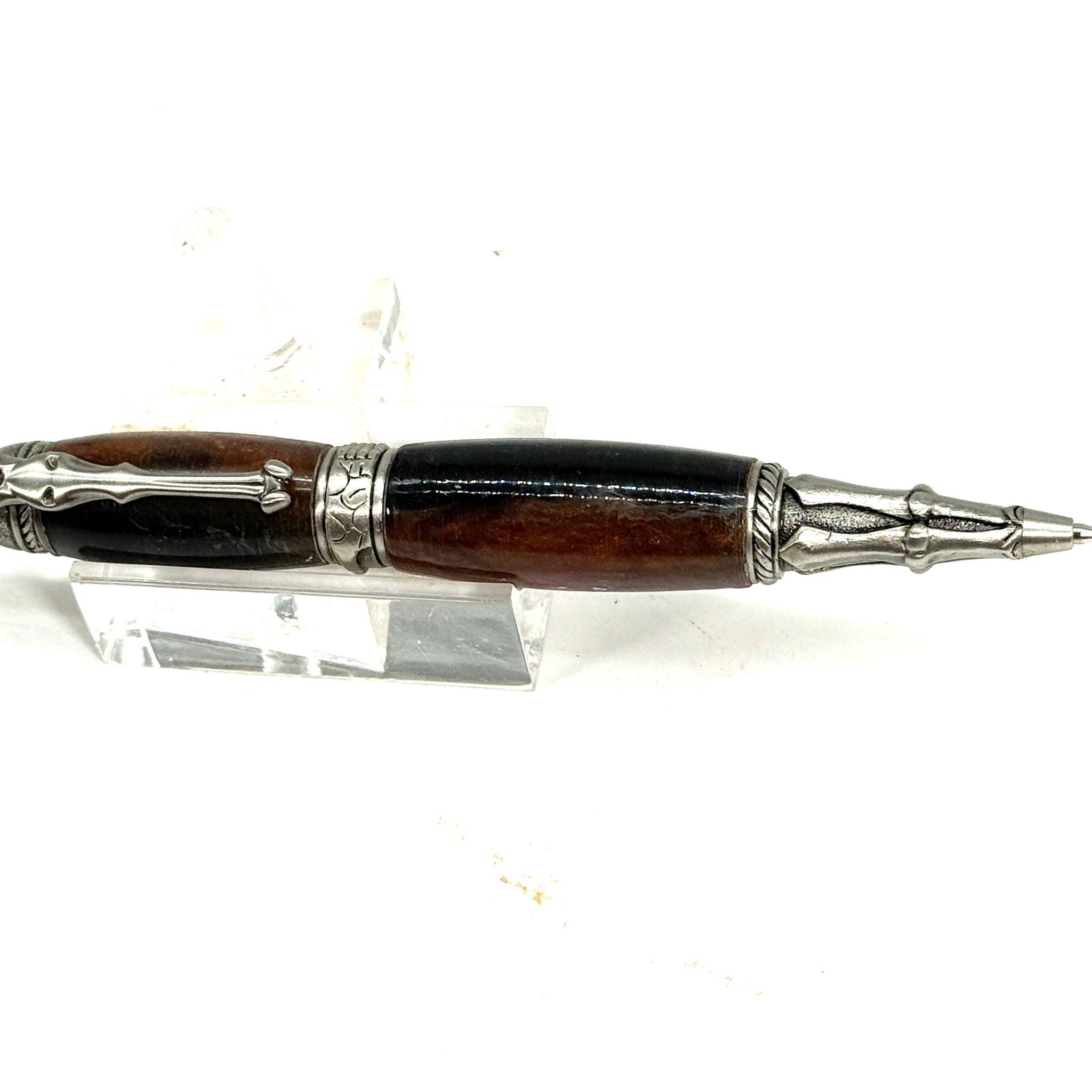 SKULL BALL POINT PEN-GUN METAL AND EPOXY RESIN