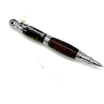 SKULL BALL POINT PEN-CHROME FINISH AND EPOXY RESIN