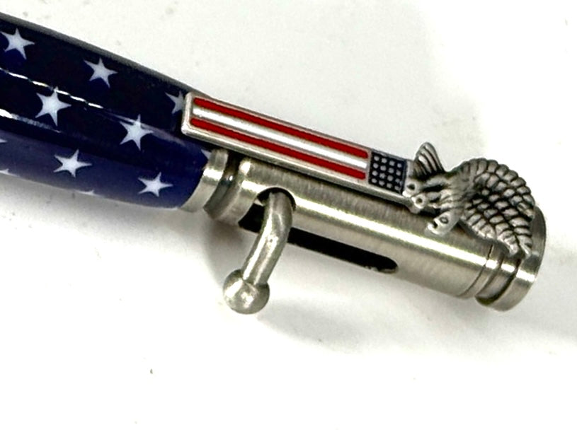 BALD EAGLE INSIGNIA FLAG BOLT ACTION PEWTER PEN
