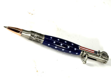 BALD EAGLE INSIGNIA FLAG BOLT ACTION PEWTER PEN