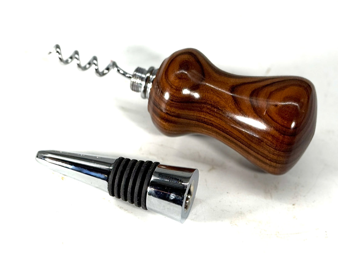 BOTTLE STOPPER/CORK SCREW-Bolivian Rosewood