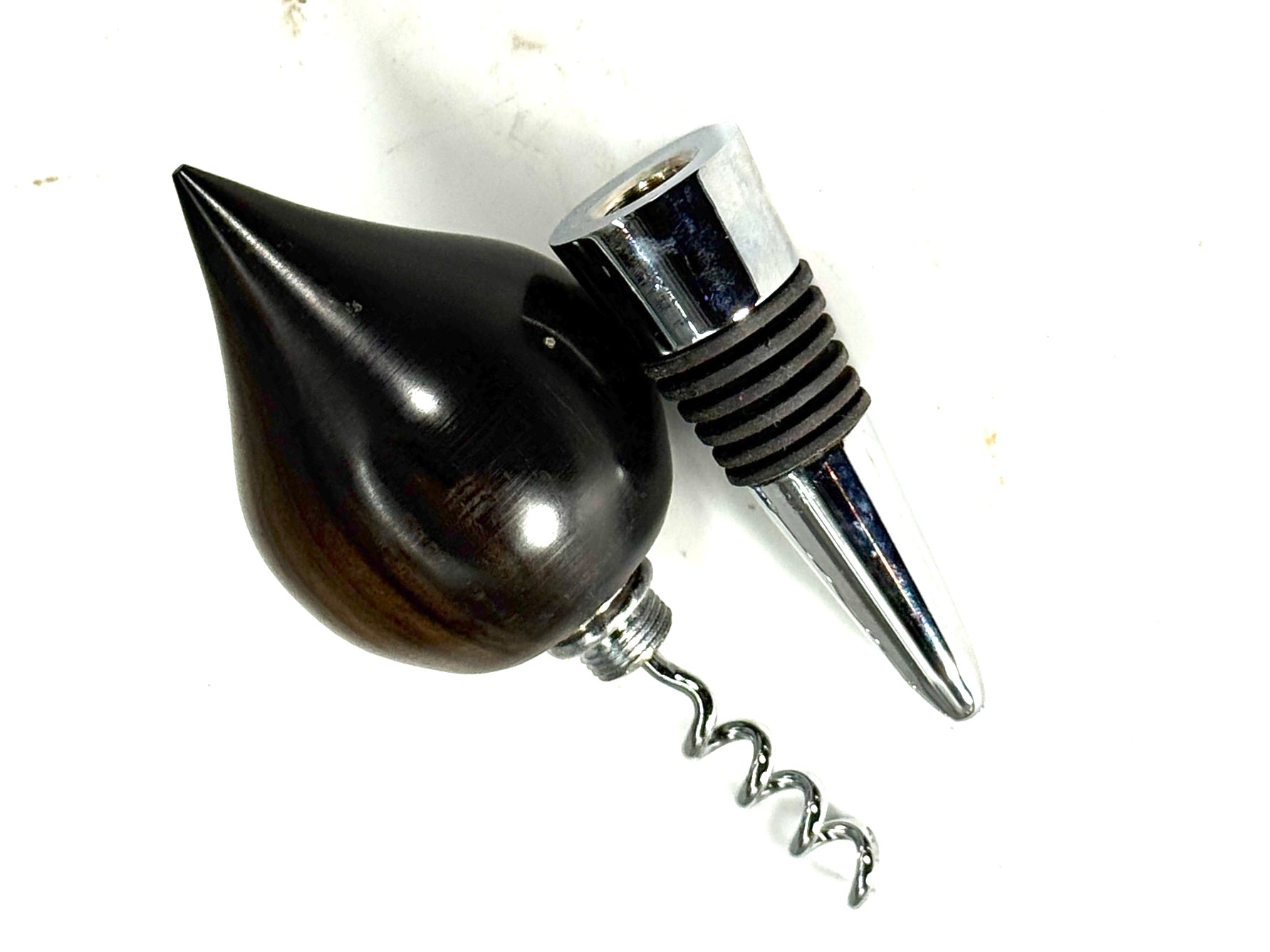 BOTTLE STOPPER/CORK SCREW-Gabon Ebony 2