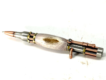 GATLING GUN-STEAMPUNK PEN-DEER ANTLER IN GUN METAL AND COPPER