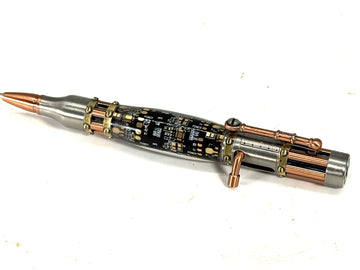 GATLING GUN-STEAMPUNK PEN-CIRCUIT BOARD IN GUN METAL AND COPPER