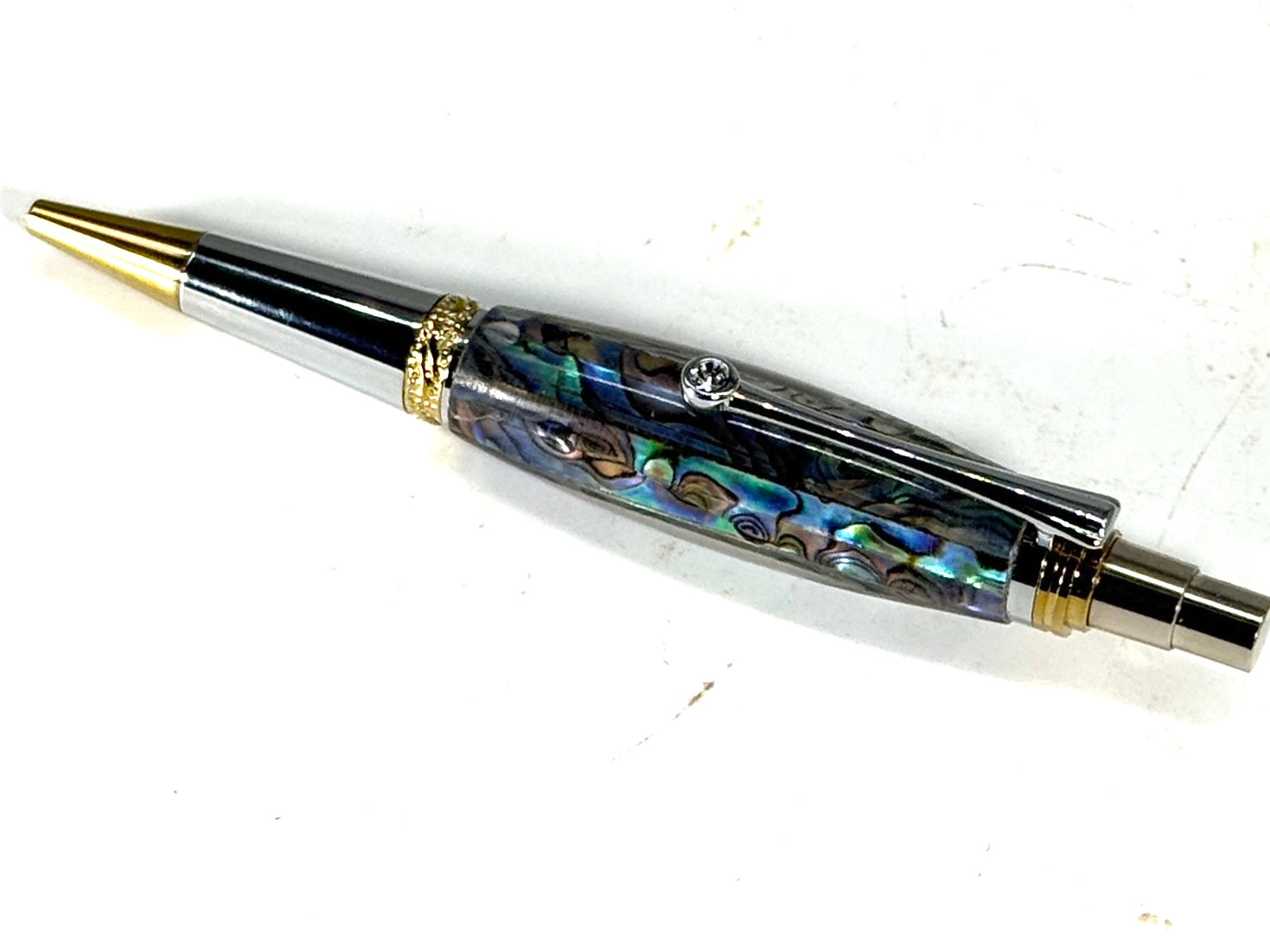 MAJESTIC SQUIRE CLICK PEN- GOLD AND PAUA ABALONE