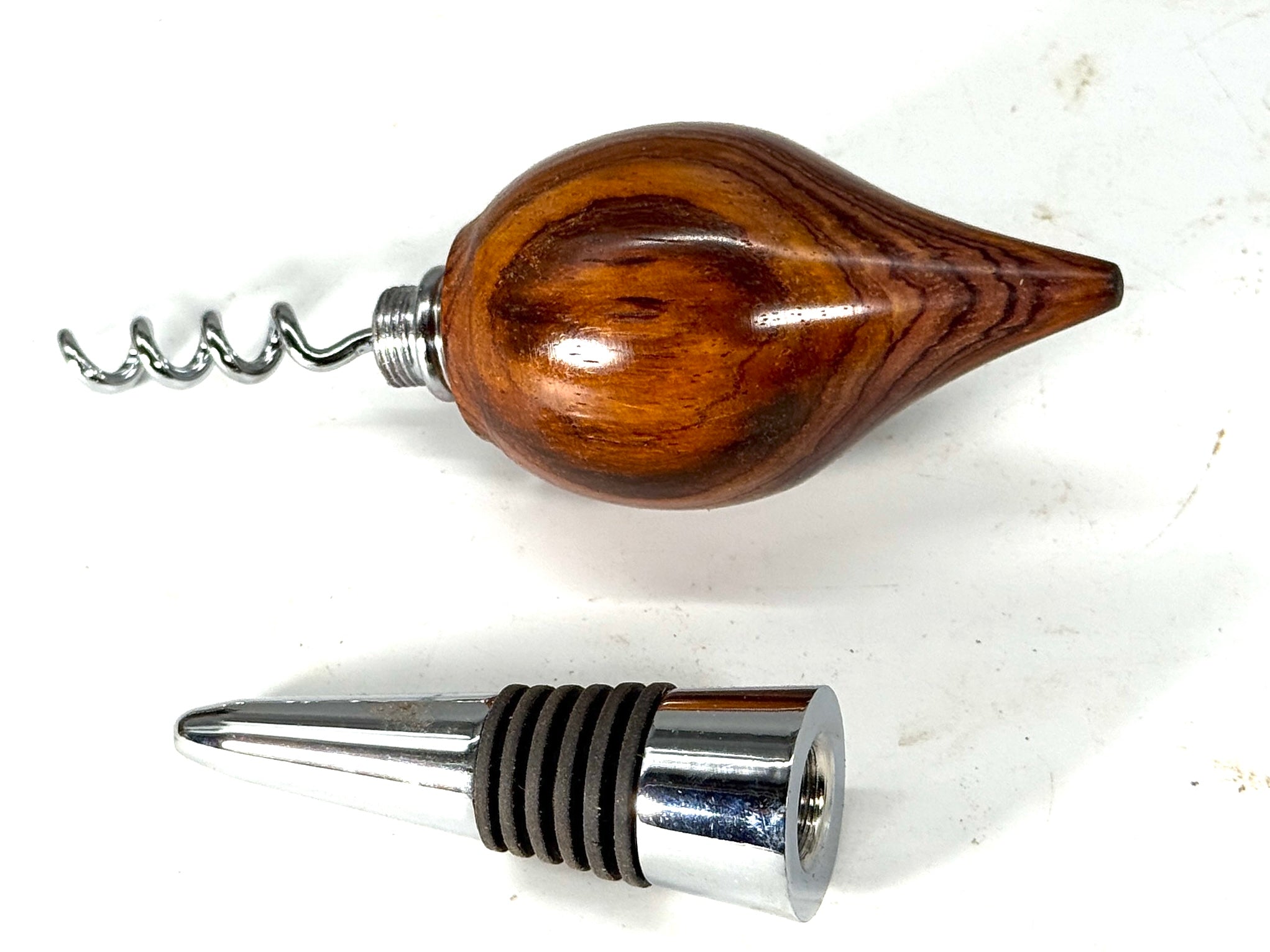 BOTTLE STOPPER/CORK SCREW-COCOBOLO 2