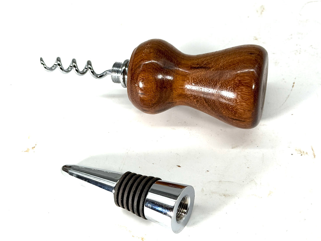 BOTTLE STOPPER/CORK SCREW-Bolivian Rosewood 2