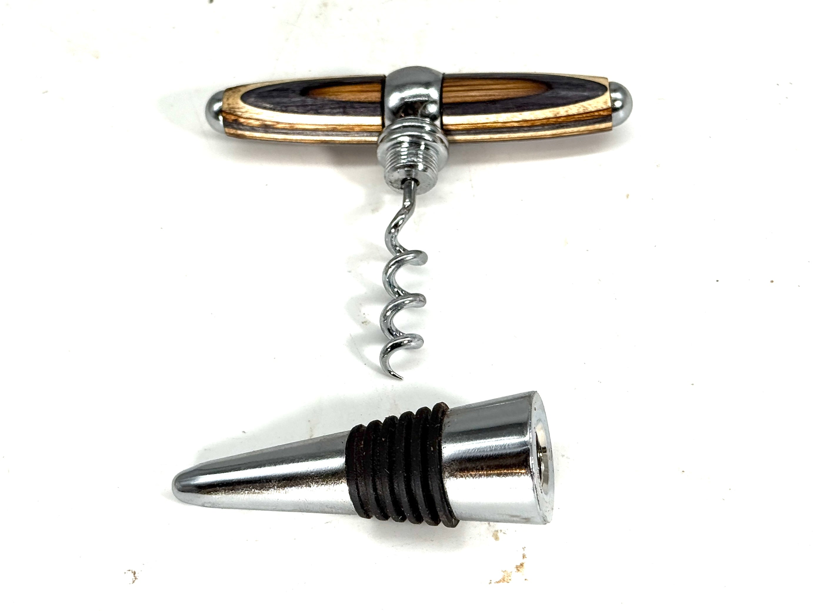 T-BOTTLE STOPPER/CORK SCREW-BIRCH SPECTRAPLY