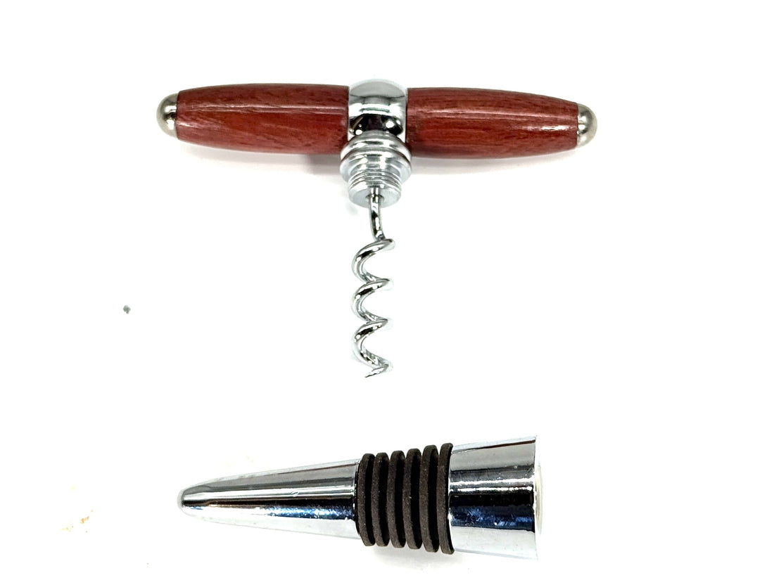 T-BOTTLE STOPPER/CORK SCREW-PURPLEHEART