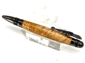 SOCCER FAN TWIST PEN-PEWTER AND MALEE  BURL