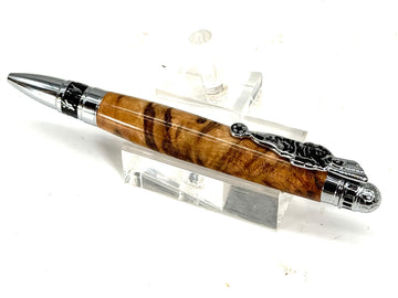 SOCCER FAN TWIST PEN-GUN METAL AND CHERRY BURL