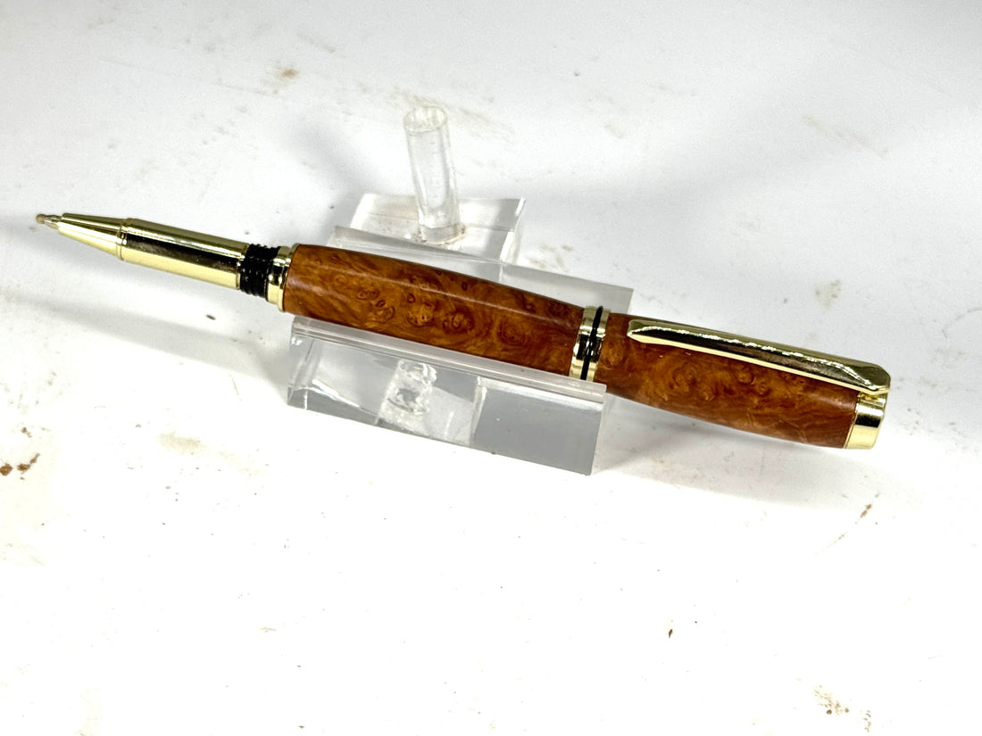 JR. GENTLEMAN’S ROLLER BALL PEN- BROWN MALLEE BURL