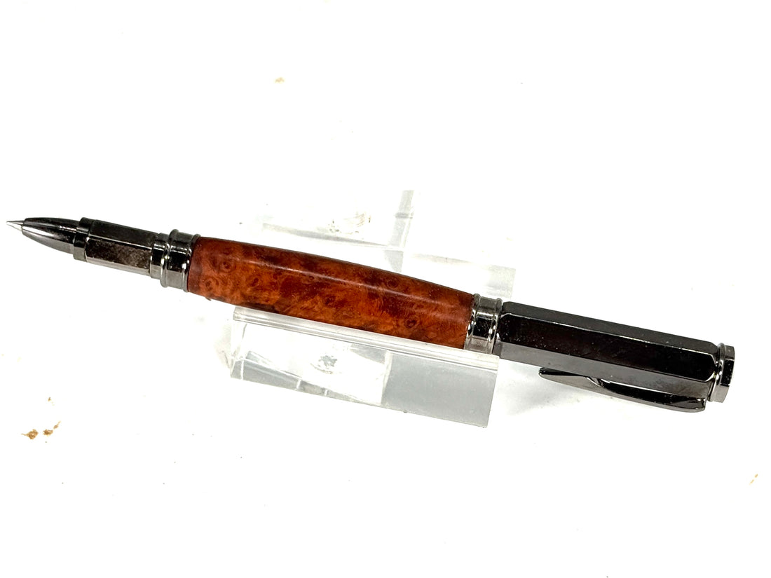 VERTEX ROLLERBALL PEN WITH MAGNETIC CAP -AMBOYNA BURL