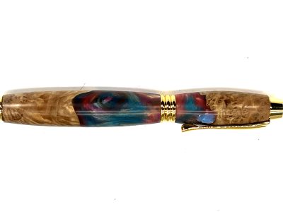 EXECUTIVE ROLLERBALL PEN-MAPLE BURL AND RESIN - Image 2