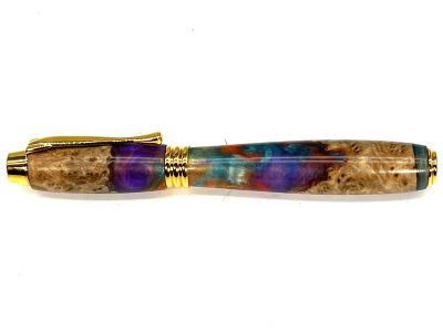 EXECUTIVE ROLLERBALL PEN-MAPLE BURL AND RESIN 2 - Image 2